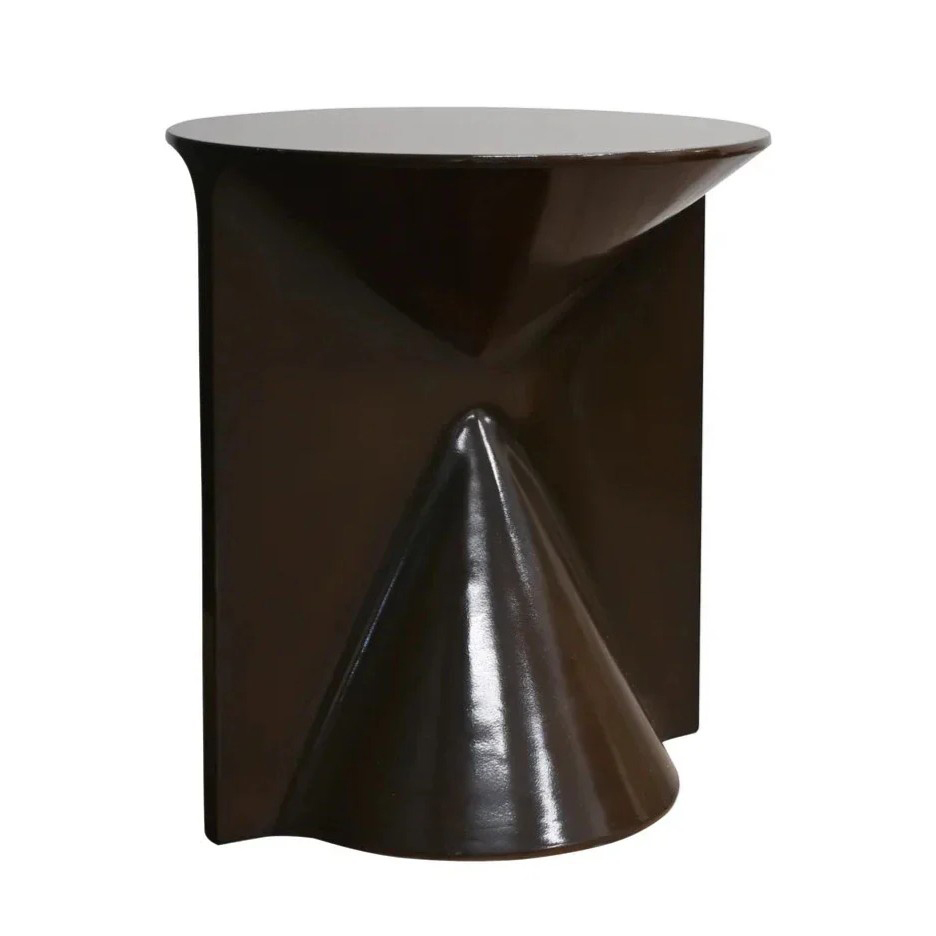 Vista Hourglass Side Table - Dark Earth Gloss